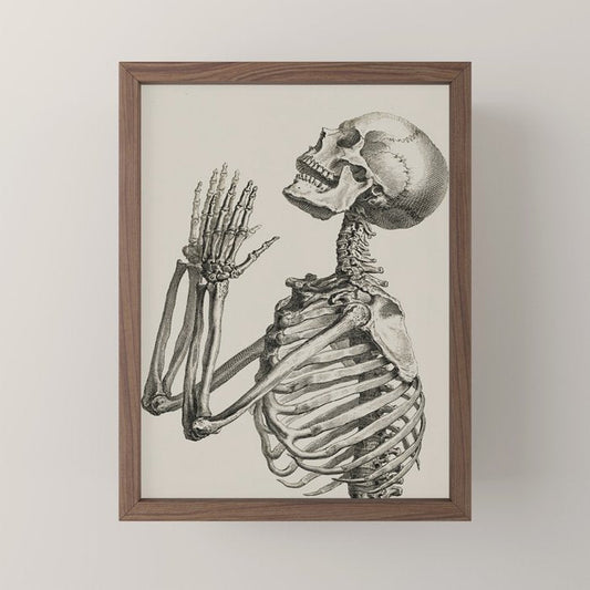 William Cheselden, Osteographia (The Anatomy of Bones), London, 1733 Praying Skeleton Mini Art Print Gallery Image 2