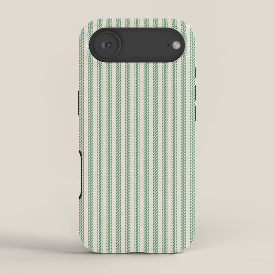 French Green Ticker Stripe iPhone Case Gallery Image 2