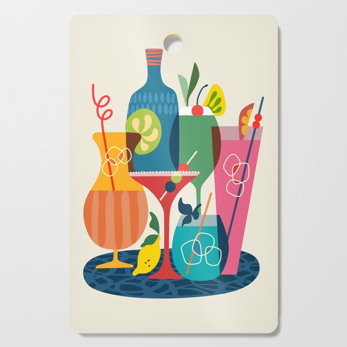 Mid Century Modern Cocktails Cutting Board Gallery Image 1