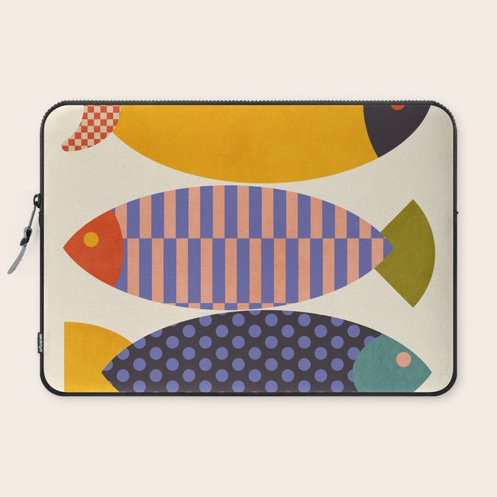 mid century abstract fishes Laptop Sleeve Gallery Image 2