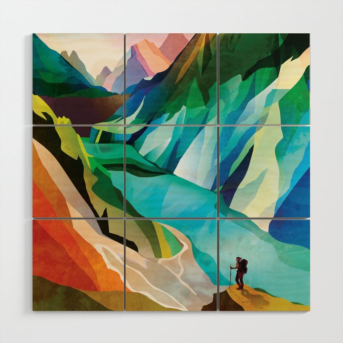 Hiking girl Wood Wall Art Gallery Image 3