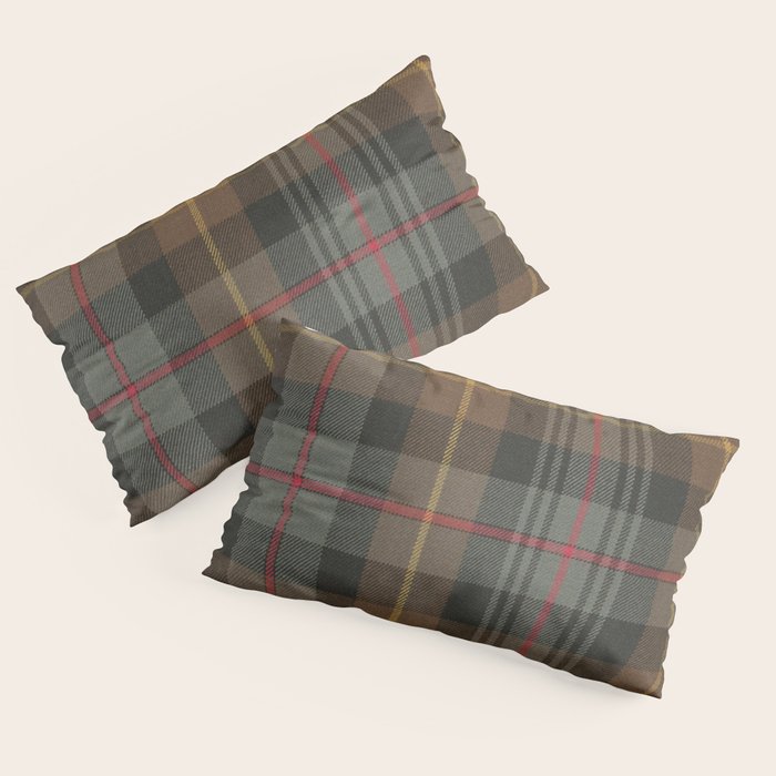 Vintage Brown Gray Tartan Plaid Pattern Pillow Sham Gallery Image 4