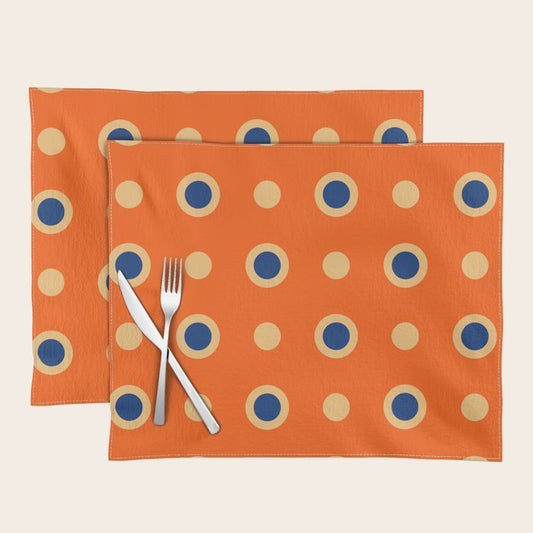 Mid Century Modern Scandinavian Art 241 Orange Blue Placemat Gallery Image 2
