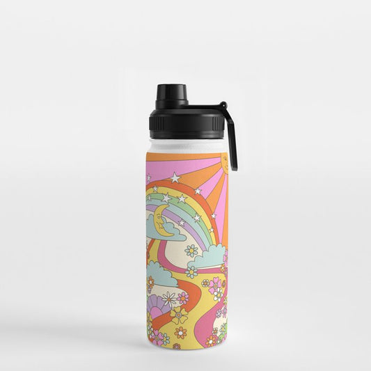 retro hippie boho print Water Bottle Gallery Image 2
