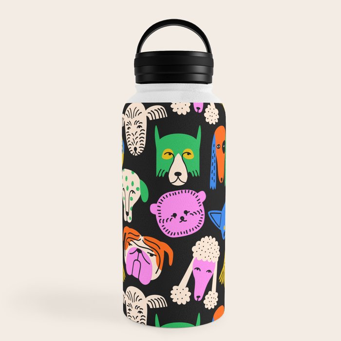 Funny colorful dog cartoon pattern Water Bottle Gallery Image 6