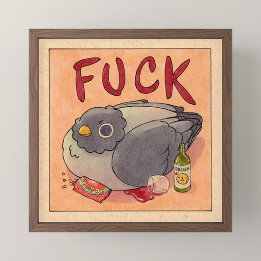 'Fuck' Pigeon 05 Mini Art Print Gallery Image 2