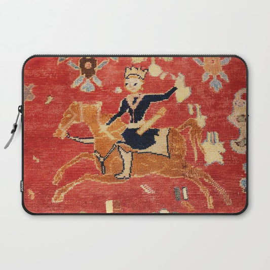 17th Century Isfahan Persian Animal Rug Print Laptop Sleeve Gallery Image 2