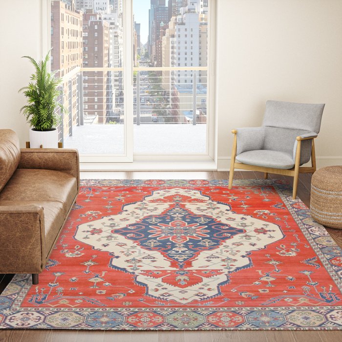 North And South Vine Red Medallion Kazak Persian Rug Rug Gallery Image 4