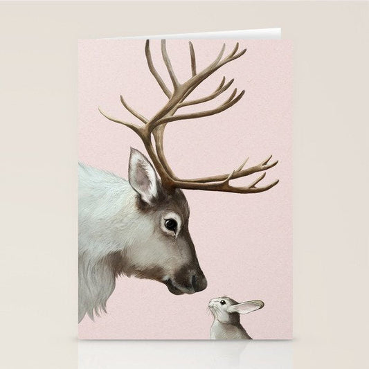 Reindeer and rabbit Stationery Card Gallery Image 2