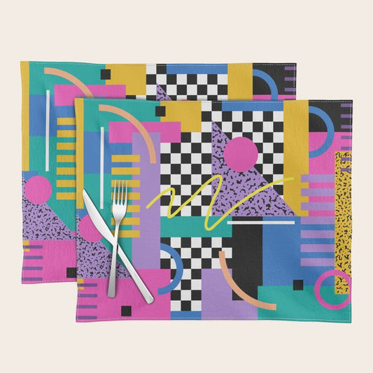 Memphis pattern 101 - 80s / 90s Retro Placemat Gallery Image 2