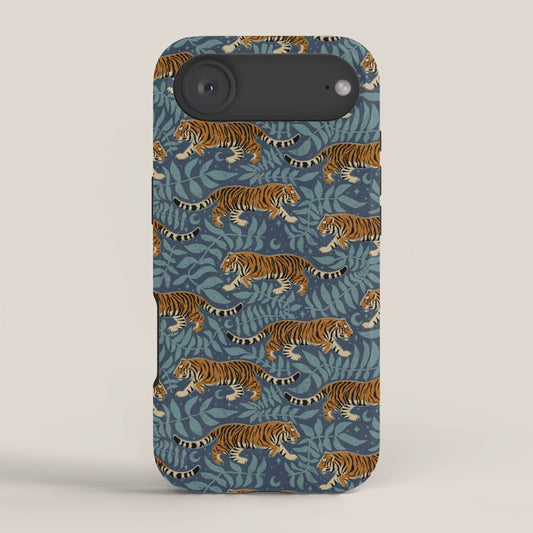 Tigers - dusky blue iPhone Case Gallery Image 2