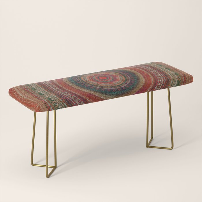 Earth Tone Colored Mandala Bench Gallery Image 2