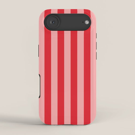 Bold Vertical Stripes Pattern (red/pink) iPhone Case Gallery Image 2