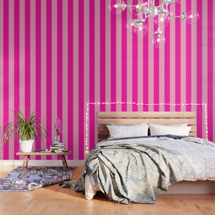 Pink Stripes Preppy Modern Wallpaper Gallery Image 2