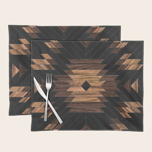 Urban Tribal Pattern No.7 - Aztec - Wood Placemat Gallery Image 2