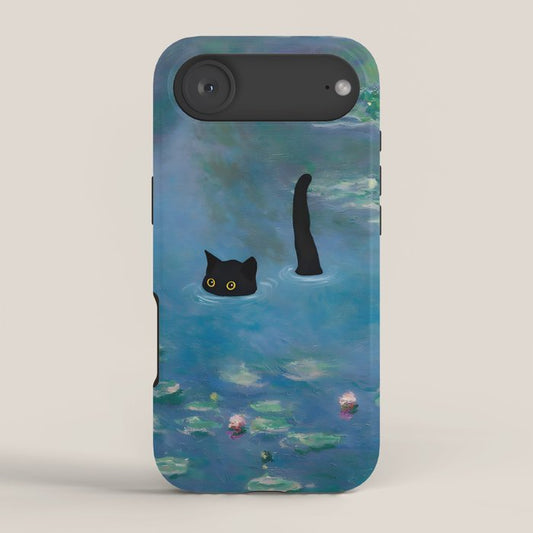 Cat Monet Waterlily iPhone Case Gallery Image 2
