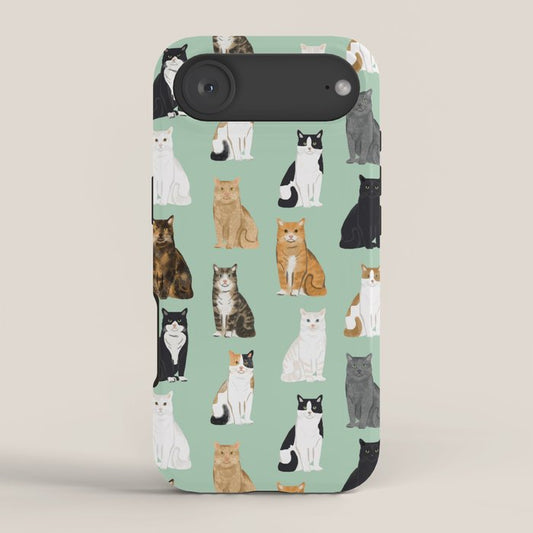Cat breeds pattern kitty kittens cats tabby siamese white tortoiseshell iPhone Case Gallery Image 2