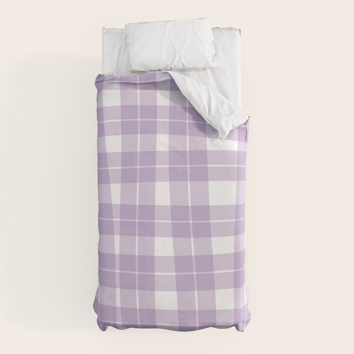Wavy Plaid Lilac White Duvet Cover Gallery Image 10