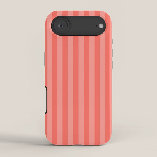 Coral Pink Thin Vertical Stripes iPhone Case Gallery Image 2