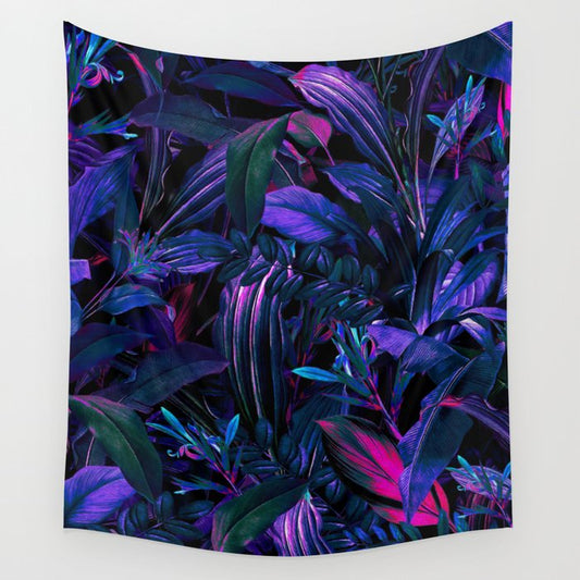 Future Garden Tropical Night Wall Tapestry Gallery Image 2