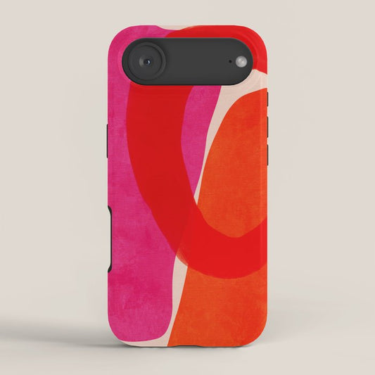 relations IV - pink shapes minimal painting iPhone Case Gallery Image 2