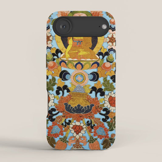 Antique Tibetan Floral Textile Print iPhone Case Gallery Image 2