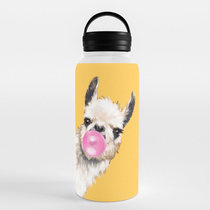 Bubble Gum Sneaky Llama in Yellow Water Bottle Gallery Image 6