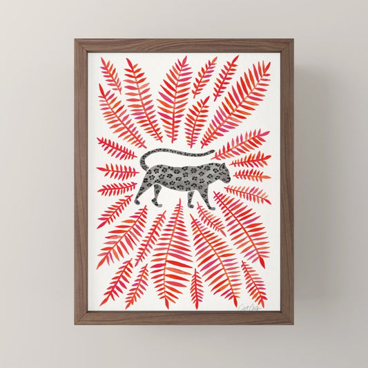 Black Jaguar - Red Leaf Palette Mini Art Print Gallery Image 2