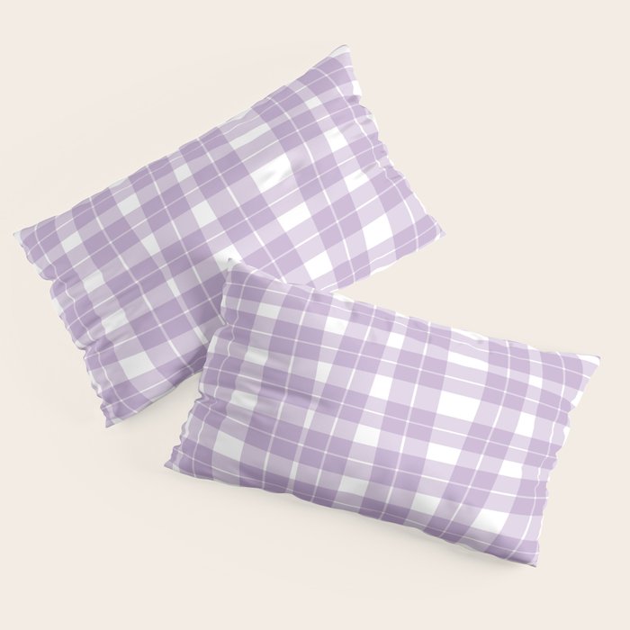 Wavy Plaid Lilac White Pillow Sham Gallery Image 4