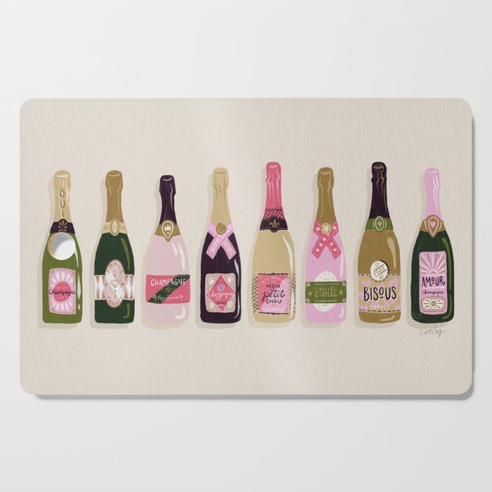 French Champagne Collection â Pink & Green Cutting Board Gallery Image 1