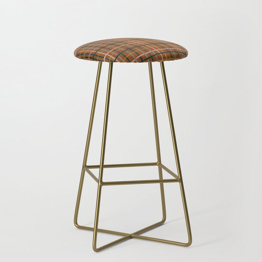Retro Modern Boho Tartan Plaid Rust Navy Blush Mustard Gray Stool Gallery Image 2
