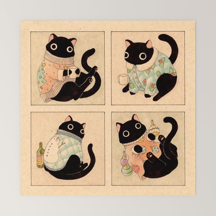 Christmas Sweater Cats Mini Art Print Gallery Image 6