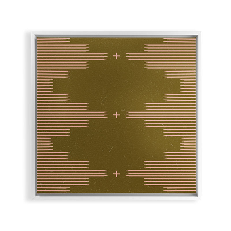 Southwestern Minimalist Retro Green & Pink Framed Canvas Print Gallery Image 36