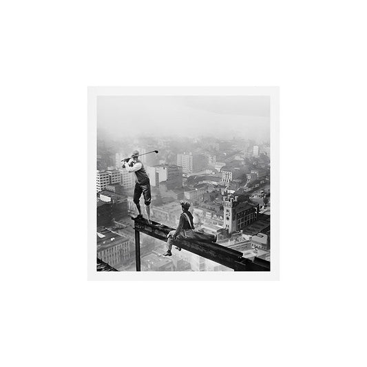 Tough Par Four - Golf Game at 1000 feet black and white photograph Art Print Gallery Image 2