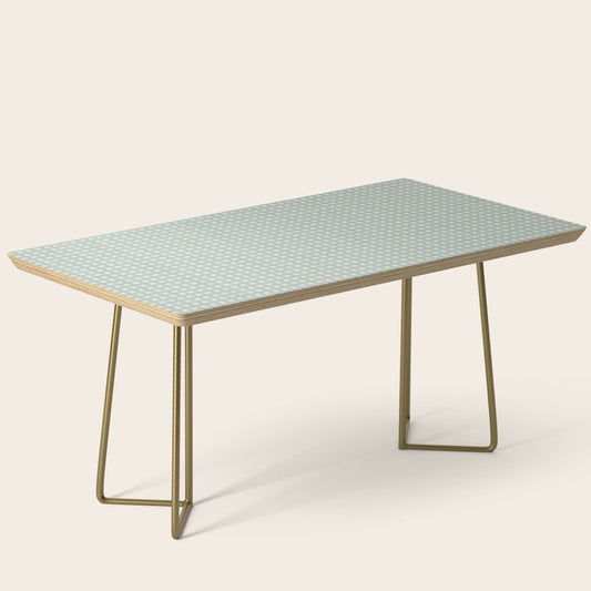 Blue geometric gingham grid art pattern Coffee Table Gallery Image 2
