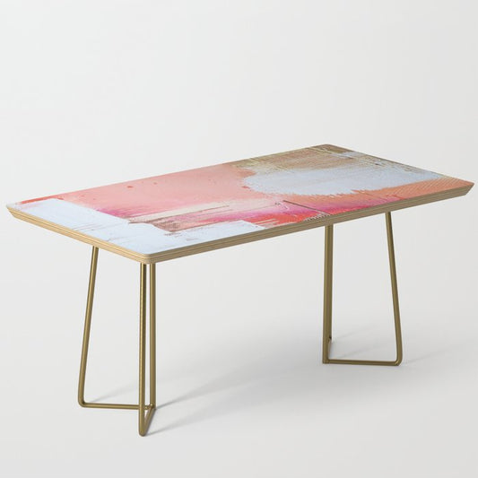 Moving Mountains: a minimal, abstract piece in reds and gold by Alyssa Hamilton Art Coffee Table Gallery Image 2