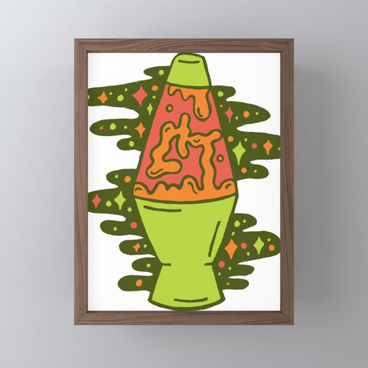 Lit Lava Lamp in Orange Mini Art Print Gallery Image 2