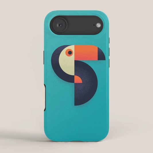 Toucan Geometric - Aqua iPhone Case Gallery Image 2