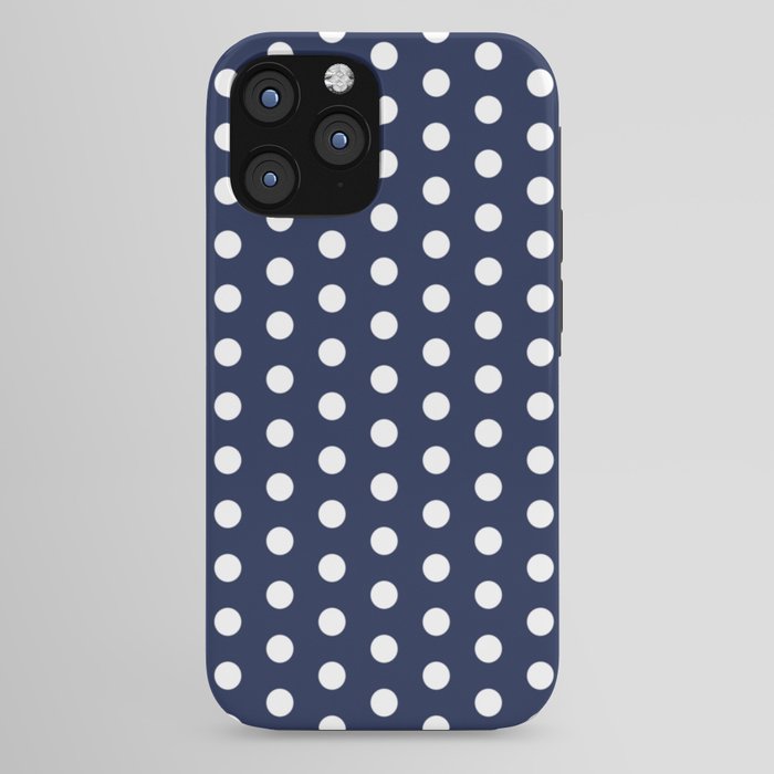 Navy Blue Polka Dots Minimalist Line Drawing iPhone Case Gallery Image 44