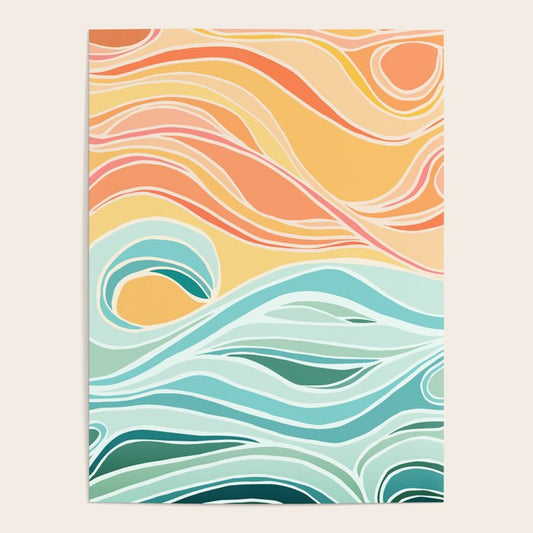 Sea and Sky Abstract Landscape Poster Gallery Image 2