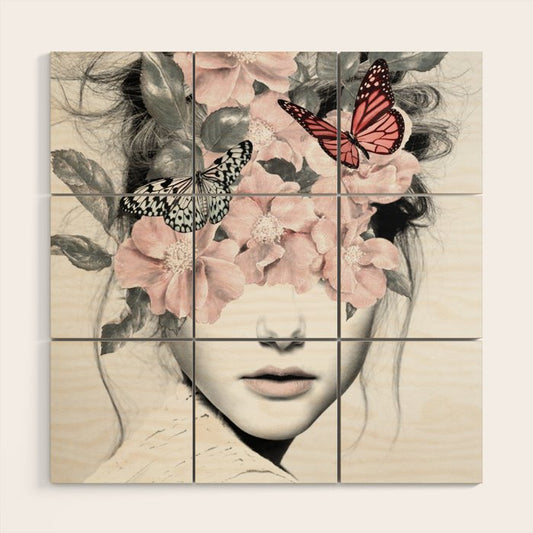 WOMAN WITH FLOWERS 10 Wood Wall Art Gallery Image 2