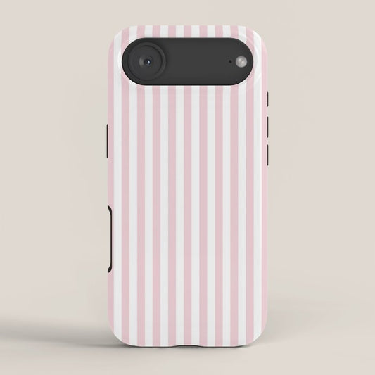 Pastel Pink & White Simple Stripe iPhone Case Gallery Image 2