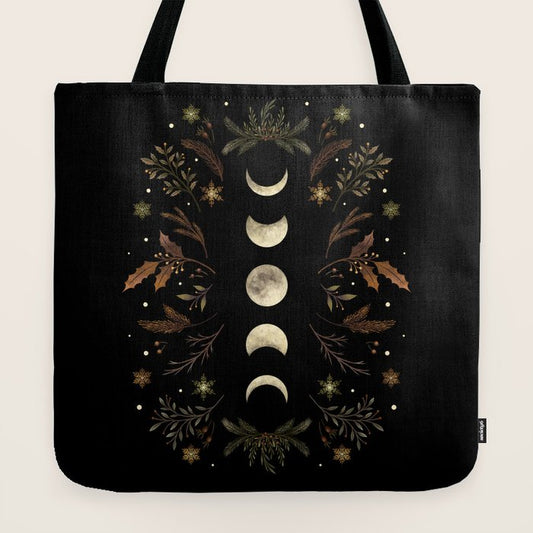 Moonlight Garden - Winter Brown Tote Bag Gallery Image 2