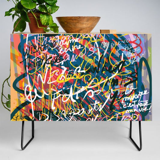 Graffiti Pop Art Writings Music by Emmanuel Signorino Credenza Gallery Image 2