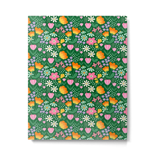 Colorful vintage flower garden art pattern Metal Print Gallery Image 2
