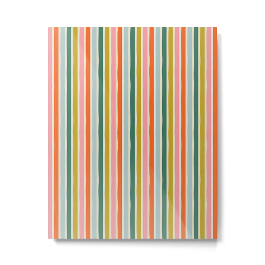 Colorful vintage stripe line art pattern Metal Print Gallery Image 2