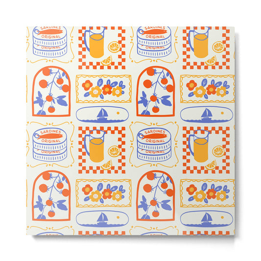 Summer vacation patchwork art pattern Metal Print Gallery Image 2