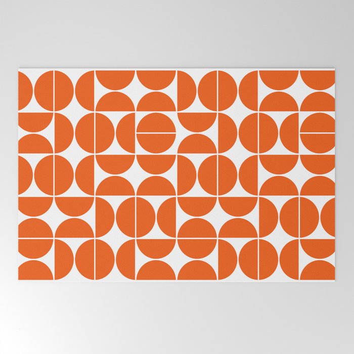 Mid Century Modern Geometric 04 Orange Welcome Mat Gallery Image 2