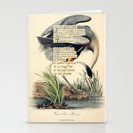 Bird Divinations: Great Blue Heron (about: almanacofbirds.org) Stationery Card Gallery Image 2