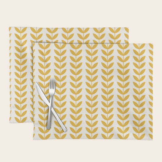 Scandinavian Mid Century Pattern Yellow Placemat Gallery Image 2